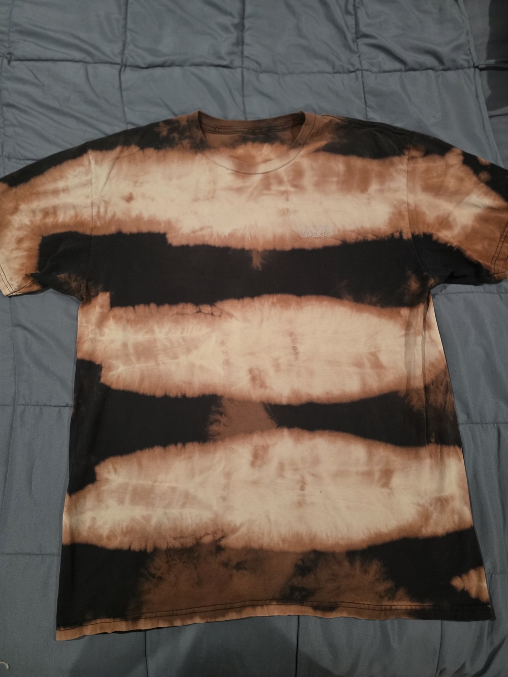 Vans Men's Tie-Dye Crewneck T-Shirt in Black and Brown